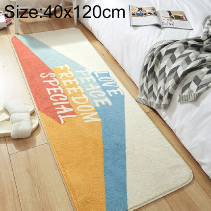 Home Bedroom Carpet Strip Room Bedside Lamb Cashmere Non-slip Mat, Size:40×120 cm(Slogan)-garmade.com