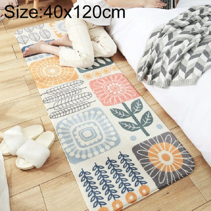 Home Bedroom Carpet Strip Room Bedside Lamb Cashmere Non-slip Mat, Size:40×120 cm(Bloom)-garmade.com