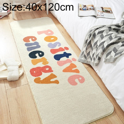 Home Bedroom Carpet Strip Room Bedside Lamb Cashmere Non-slip Mat, Size:40×120 cm(Positive Energy)-garmade.com