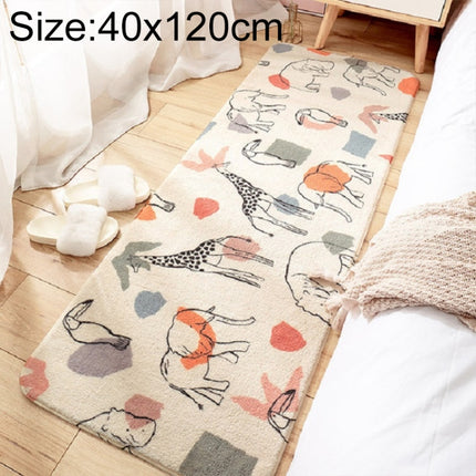 Home Bedroom Carpet Strip Room Bedside Lamb Cashmere Non-slip Mat, Size:40×120 cm(Animal Forest)-garmade.com