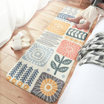 Home Bedroom Carpet Strip Room Bedside Lamb Cashmere Non-slip Mat, Size:40×120 cm(Sea of Flowers)-garmade.com