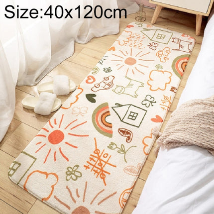 Home Bedroom Carpet Strip Room Bedside Lamb Cashmere Non-slip Mat, Size:40×120 cm(Hand Painting)-garmade.com