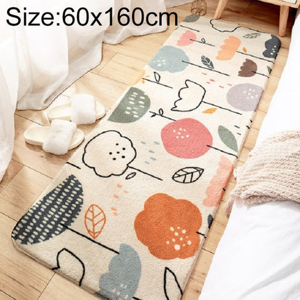 Home Bedroom Carpet Strip Room Bedside Lamb Cashmere Non-slip Mat, Size:60×160 cm(Sea of Flowers)-garmade.com