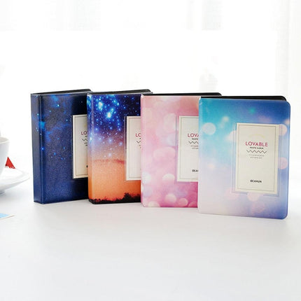 3 inch Colorful Starry Series PU Cover Album Photo Movie Ticket Storage Collection Photo Album Book(Pink Light Spot)-garmade.com