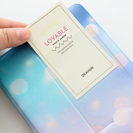 3 inch Colorful Starry Series PU Cover Album Photo Movie Ticket Storage Collection Photo Album Book(Yellow Starry Sky)-garmade.com