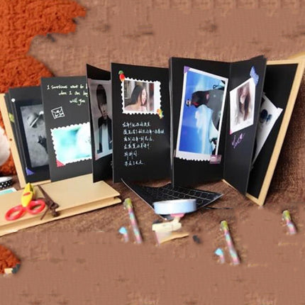 Movie Board Paste Accordion Folding Creative DIY Manual Album Book(Cow Card)-garmade.com