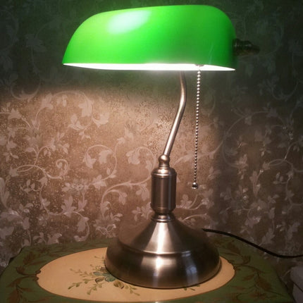 Creative Retro Nostalgic Office Study Bedside LED Table Lamp without Bulb(Green Bronze)-garmade.com