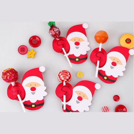 2 Packs Christmas Baking Decoration Cute Santa Penguin Lollipop Paper Card(Penguin)-garmade.com