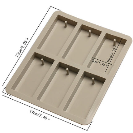 Aromatherapy Wax Handmade Soap Silicone Mold, Specification:Six Grid Rectangle-garmade.com