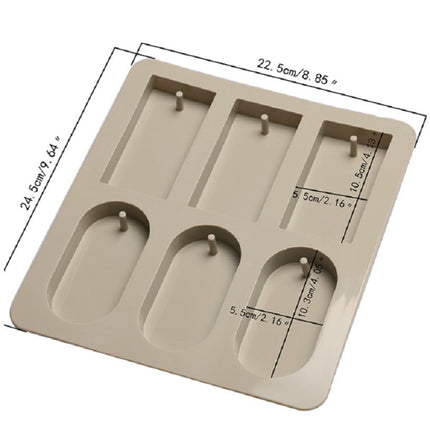 Aromatherapy Wax Handmade Soap Silicone Mold, Specification:Three Rectangle Three Oval-garmade.com