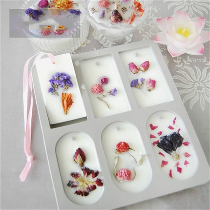 Aromatherapy Wax Handmade Soap Silicone Mold, Specification:Three Rectangle Three Oval-garmade.com