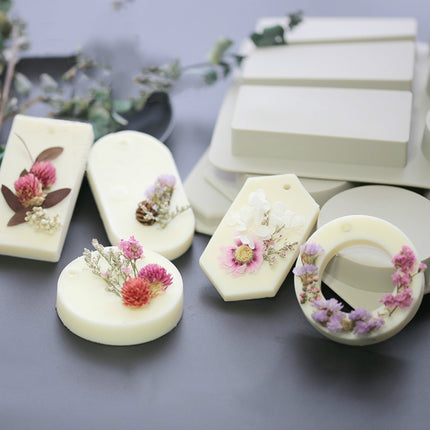 Aromatherapy Wax Handmade Soap Silicone Mold, Specification:Three Rectangle Three Oval-garmade.com