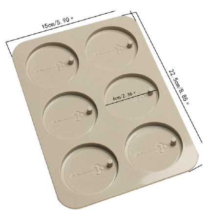 Aromatherapy Wax Handmade Soap Silicone Mold, Specification:Six Lattice Round Key-garmade.com