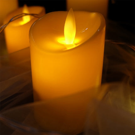 Cylindrical LED Electronic Candle Light Simulation Wedding Candlestick Candle, Size:15x7.5cm-garmade.com