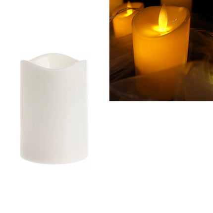 Cylindrical LED Electronic Candle Light Simulation Wedding Candlestick Candle, Size:13x7.5cm-garmade.com