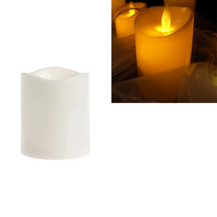 Cylindrical LED Electronic Candle Light Simulation Wedding Candlestick Candle, Size:10x7.5cm-garmade.com