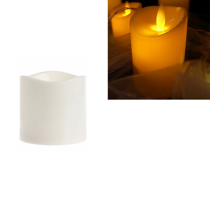 Cylindrical LED Electronic Candle Light Simulation Wedding Candlestick Candle, Size:7.5x7.5cm-garmade.com