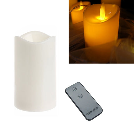 Cylindrical LED Electronic Candle Light Simulation Wedding Candlestick Candle, Size:15x7.5cm with remote control-garmade.com