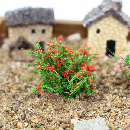 Artificial Handmade Model Material Sand Table Building Bush Flower Finished Flower(Red Flowerr)-garmade.com