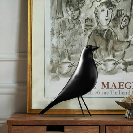 Resin Craft Bird Figurine Office Ornaments Home Decoration Accessories(Black)-garmade.com