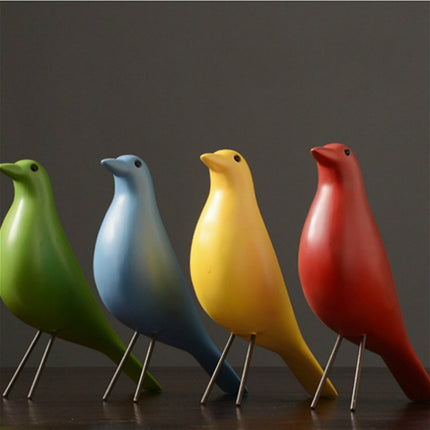 Resin Craft Bird Figurine Office Ornaments Home Decoration Accessories(Red)-garmade.com