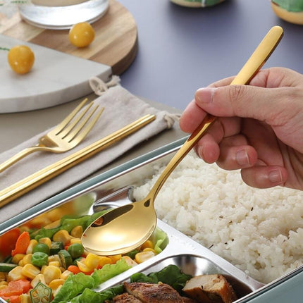 3 PCS / Set Creative Stainless Steel Spoon Fork Chopsticks Portable Tableware Set, Color:Original Steel-garmade.com