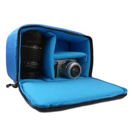 Water-resistant DSLR Padded insert Case Waterproof Zipper Removable Partition Camera Bags(Blue)-garmade.com