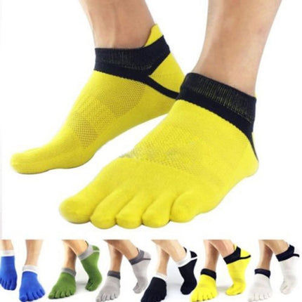 3 Pairs Men Socks Boys Cotton Finger Breathable Five-Toe Cotton Sock(Black)-garmade.com