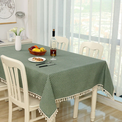 Cloth Cotton Dining Tablecloth Decoration Cloth, Size:100x140cm(Blue Dots)-garmade.com