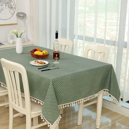 Cloth Cotton Dining Tablecloth Decoration Cloth, Size:110x140cm(Blue Dots)-garmade.com