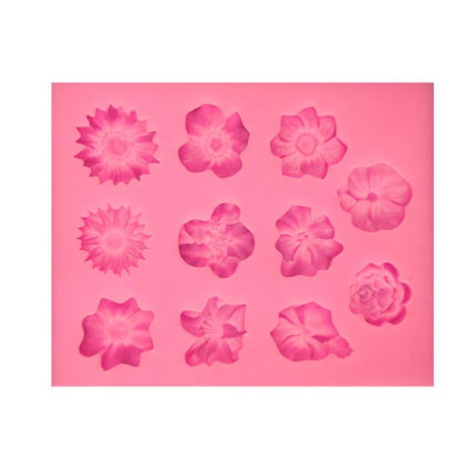 Fondant Cake Silicone Mold Chocolate Mold DIY Trumpet Flower Sun Flower Baking Decoration(Pink)-garmade.com