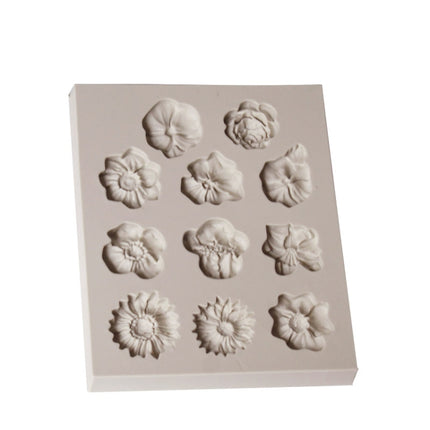 Fondant Cake Silicone Mold Chocolate Mold DIY Trumpet Flower Sun Flower Baking Decoration(Pink)-garmade.com