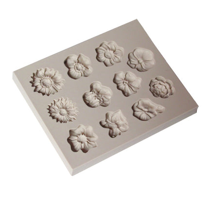 Fondant Cake Silicone Mold Chocolate Mold DIY Trumpet Flower Sun Flower Baking Decoration(Gray)-garmade.com