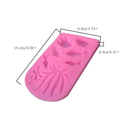 2 PCS Fondant Chocolate Dry Pes Fish Model Marine Animal Silicone Mould(Gray 50-1138)-garmade.com