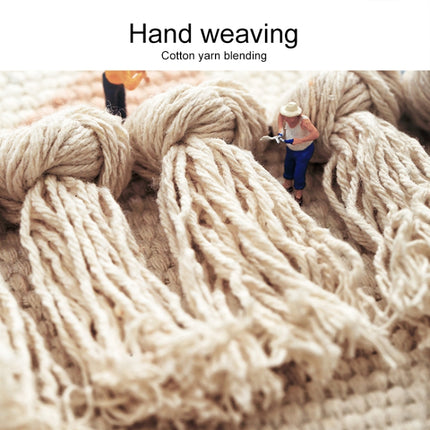 Cotton Hand-woven Bedside Carpet Home Long Fringed Anti-slip Mat, Size:60×150 cm(Arashiyama)-garmade.com