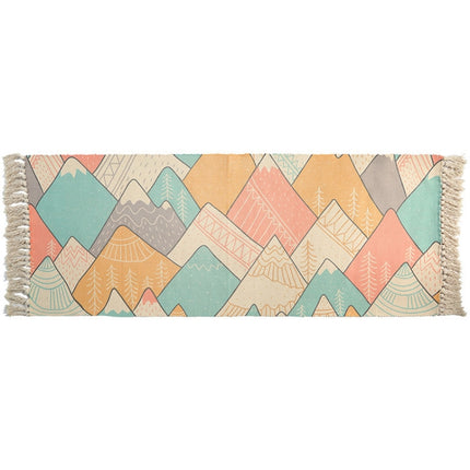 Cotton Hand-woven Bedside Carpet Home Long Fringed Anti-slip Mat, Size:60×150 cm(Color Carnival)-garmade.com