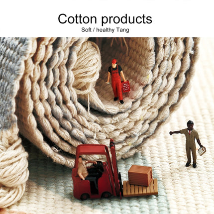 Cotton Hand-woven Bedside Carpet Home Long Fringed Anti-slip Mat, Size:60×150 cm(Leaf Years)-garmade.com