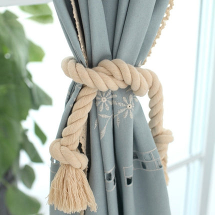 2 PCS Thick Cotton Thread Curtain Straps Handmade Cotton Rope Environmental Protection Straps-garmade.com