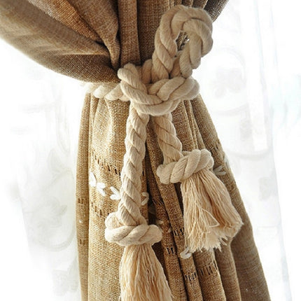 2 PCS Thick Cotton Thread Curtain Straps Handmade Cotton Rope Environmental Protection Straps-garmade.com