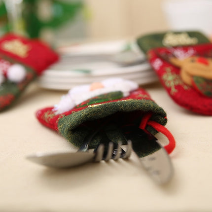 Christmas Decorations Restaurant Decorations Gift Bag Knife and Fork Set Gloves Style(Old Man)-garmade.com