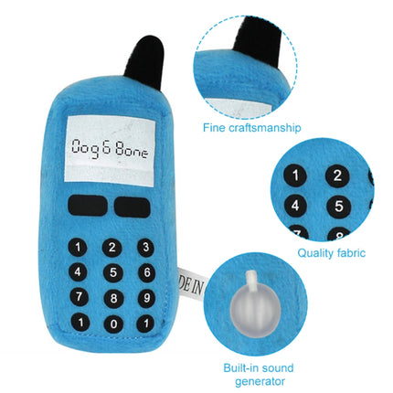 WJ010500 Pet Dog Cat Toys Phone Shaped Chew Play Squeaky Plush Practice Toys(Random Color Delivery)-garmade.com