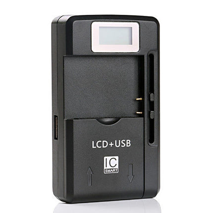 Universal Cell Phone Battery Charger with USB Output & LCD Display, US Plug-garmade.com