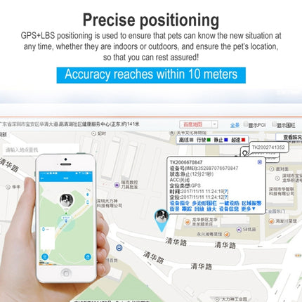 Z8-A Mini Pet Smart Wear GPS Pet Locator Tracking Device(Black)-garmade.com