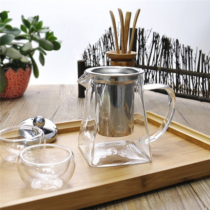 Stainless Steel Clear Heat Resistant Glass Filter Tea Pot, Capacity: 750ml-garmade.com