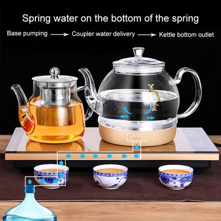 Automatic Bottom Self-suction Type Electromagnetic Tea Stove On The Bottom of The Kettle Household Intelligent Pumping Type Tea Set (Bottom Teapot)-garmade.com
