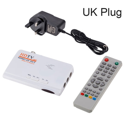 HDMI+AV OUT 1080P Digital Satellite Receiver HD TV DVB-T-T2 TV Box AV Tuner Combo Converter with Remote Control, Support MPEG4(White)-garmade.com