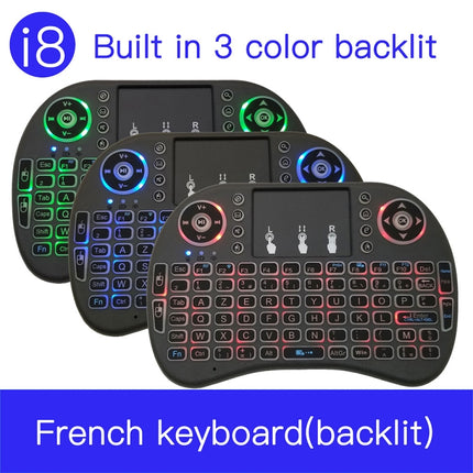 Support Language: French i8 Air Mouse Wireless Backlight Keyboard with Touchpad for Android TV Box & Smart TV & PC Tablet & Xbox360 & PS3 & HTPC/IPTV-garmade.com