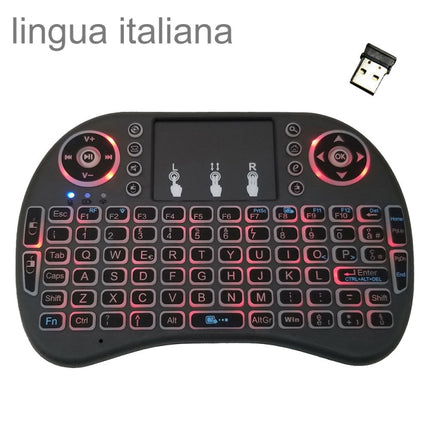Support Language: Italy i8 Air Mouse Wireless Backlight Keyboard with Touchpad for Android TV Box & Smart TV & PC Tablet & Xbox360 & PS3 & HTPC/IPTV-garmade.com