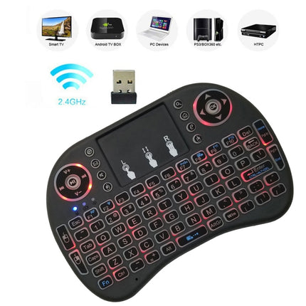 Support Language: English i8 Air Mouse Wireless Backlight Keyboard with Touchpad for Android TV Box & Smart TV & PC Tablet & Xbox360 & PS3 & HTPC/IPTV-garmade.com