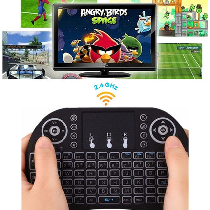 Support Language: French i8 Air Mouse Wireless Keyboard with Touchpad for Android TV Box & Smart TV & PC Tablet & Xbox360 & PS3 & HTPC/IPTV-garmade.com
